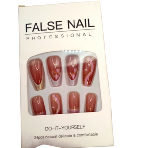 False Nails long ballet ballerina french manicure design glitter false nails NWT